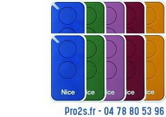 telecommande 10x-nice inti 2 multicolors face