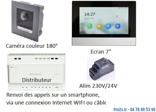 telecommande HIK interphone kit DS KIS702EY wifi face