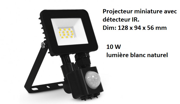 telecommande project-led-noir-detect-10w-4000k 100066 face