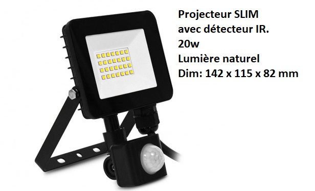 telecommande project-led-noir-detect-20w-4000k 100061 face